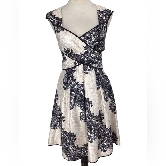 Jessica Simpson Floral Lace Pattern Open Back Sleeveless Fit Flare Dress… - Picture 1 of 9